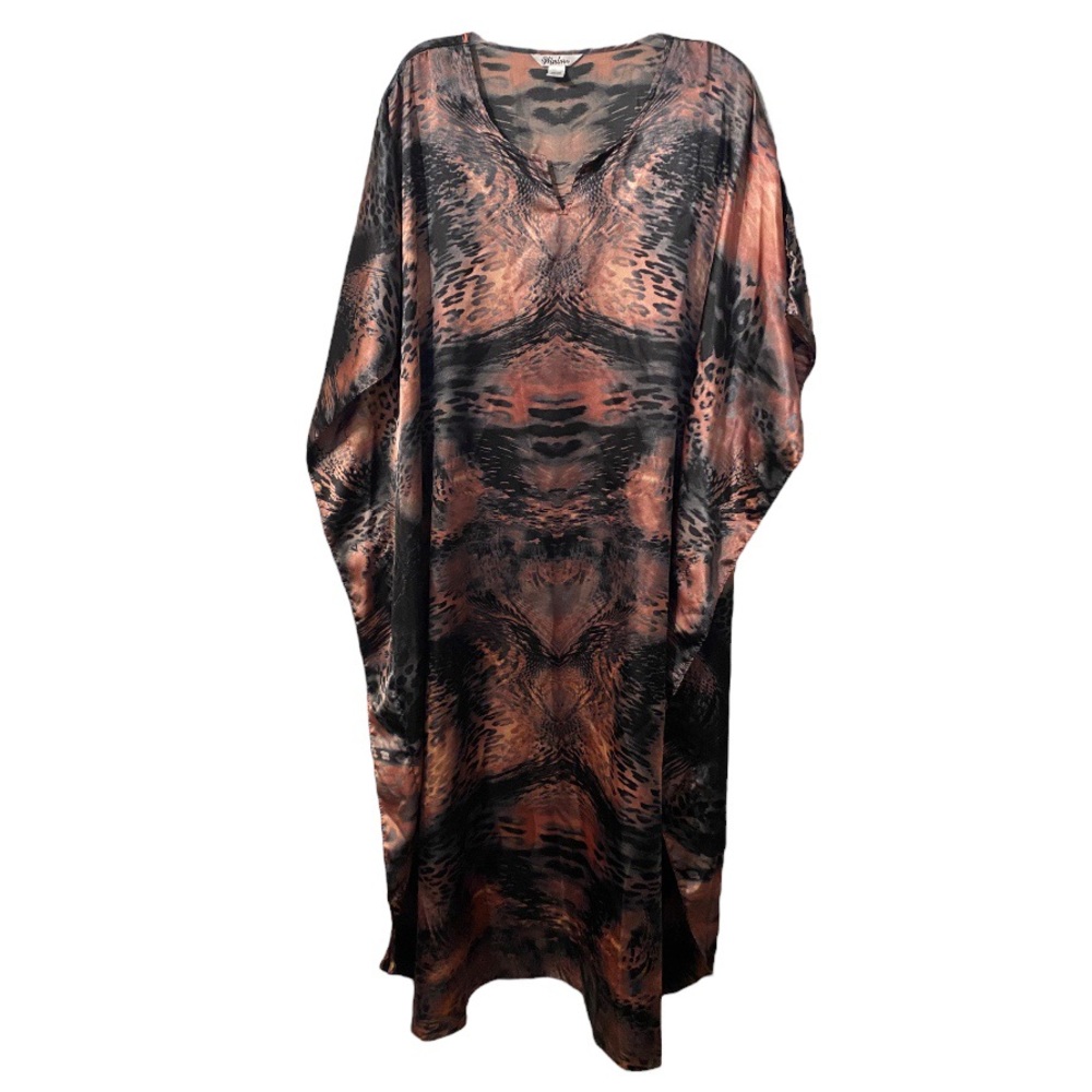 Winlar Vintage Caftan Dress Kaftan One Size Fits House Animal Pink Black Gray